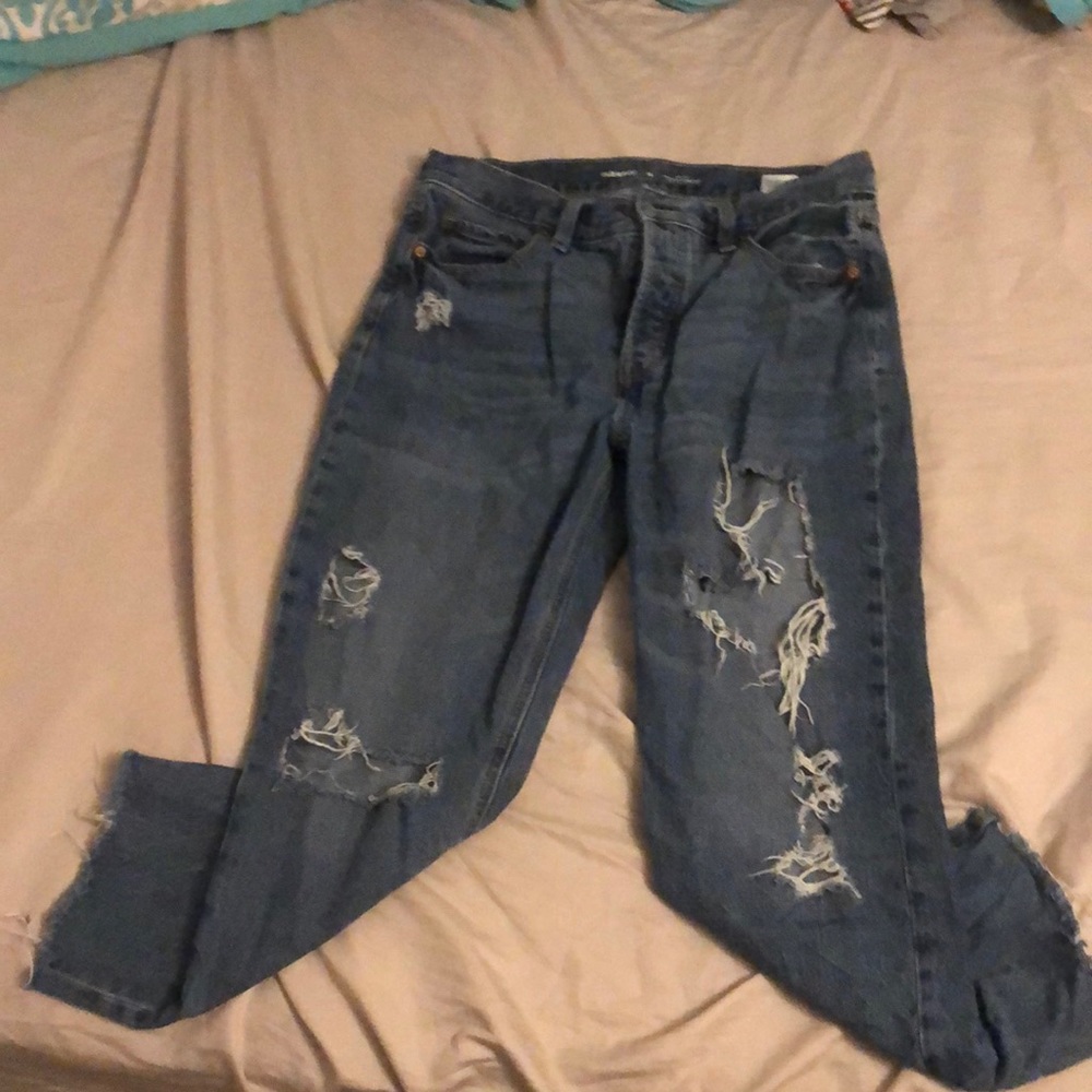 Blue ripped jeans